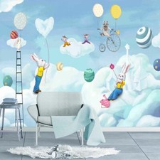 Schoolbag Blue Staircase 3D Shower Curtain Waterproof Fabric Bathroom Decoration