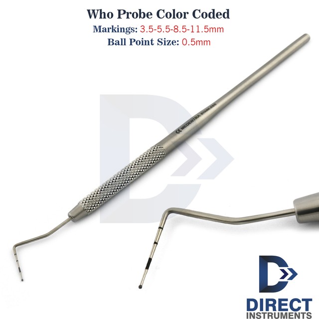 Dental Who Probe With Ball Tip Periodontal Diagnostic Pocket Depth