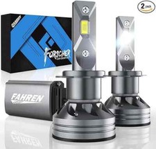 Fahren 2X H7 LED Headlight Bulbs 60W 20000LM 6500K Low/Fog Beam 50000 Hours Life
