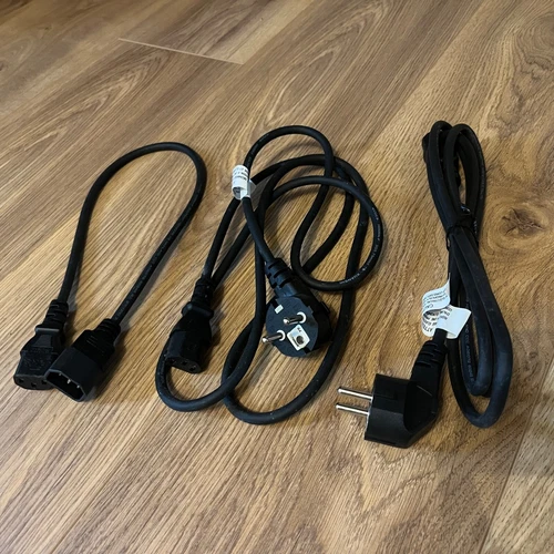 Set of 2 IEC Kettle Lead Power Cable EU Plug For PC Monitor TV + 1 x Extension