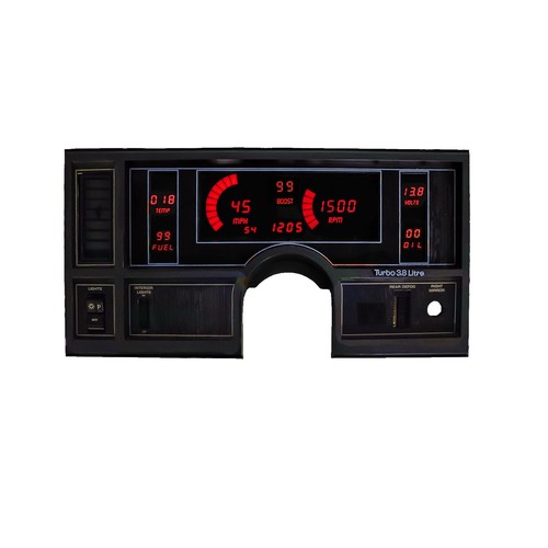 1984-1987 Buick Regal Red LED Digital (8) Gauge Cluster With Boost & Clock - Picture 2 of 10
