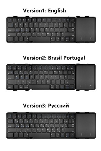 Bluetooth Keyboard with Touchpad Wireless Foldable Keyboard with PU Leather - Picture 16 of 17