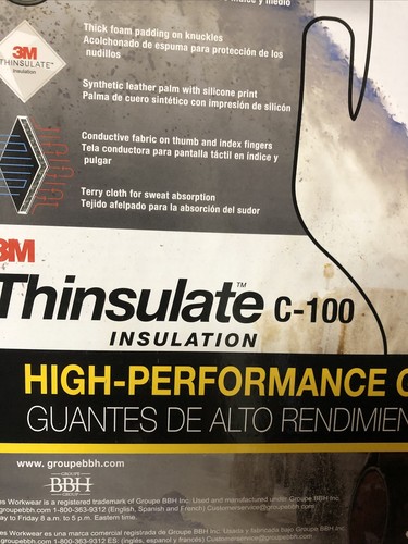 2er Pack Winter Arbeitshandschuhe Holmes Workwear Thinsulate C-100 High Performance, Med - Bild 9 von 12