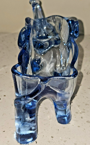 Co-Operative Flint Glass Elephant Light Blue Clear Glass Candy Dish No Lid - Picture 4 of 7