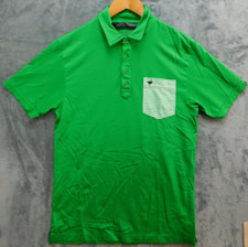 Travis Mathew Shirt Mens Medium Kelly Green The Chive Short Sleeve Golf Polo