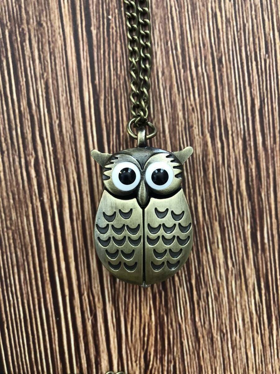 owl　腕輪 31個 Vintage Owl Watch Bronze Open Wings. Open Face Pocket Watch