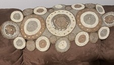 Rare Large Glass Bead, Homemade Table/“Back Of Couch Decorating Runner.30”x16”.