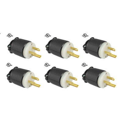 NEMA 5-15P 15A 125V Straight Blade Male Replacement Plug Heavy Duty Nylon