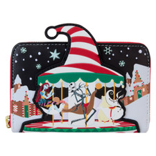 Loungefly Disney The Nightmare Before Christmas Candy Cane Carousel Zip Wallet