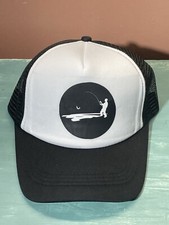 Fishing Mesh Trucker Hat, Foam Style. Black And White Hat
