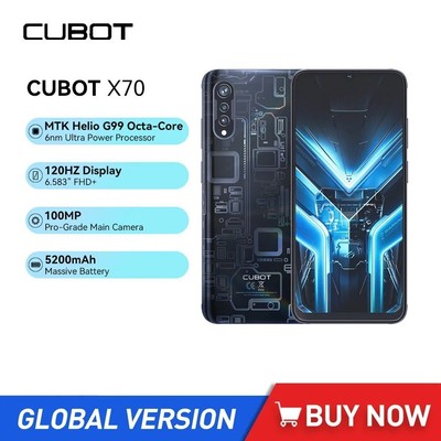 Cubot X70 Smart Phone Android 13 120Hz Helio G99 24GB+256GB 5200mAh 100MP Camera