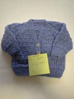 Hand knit Baby Girl Purple Cardigan 0 - 3 months New