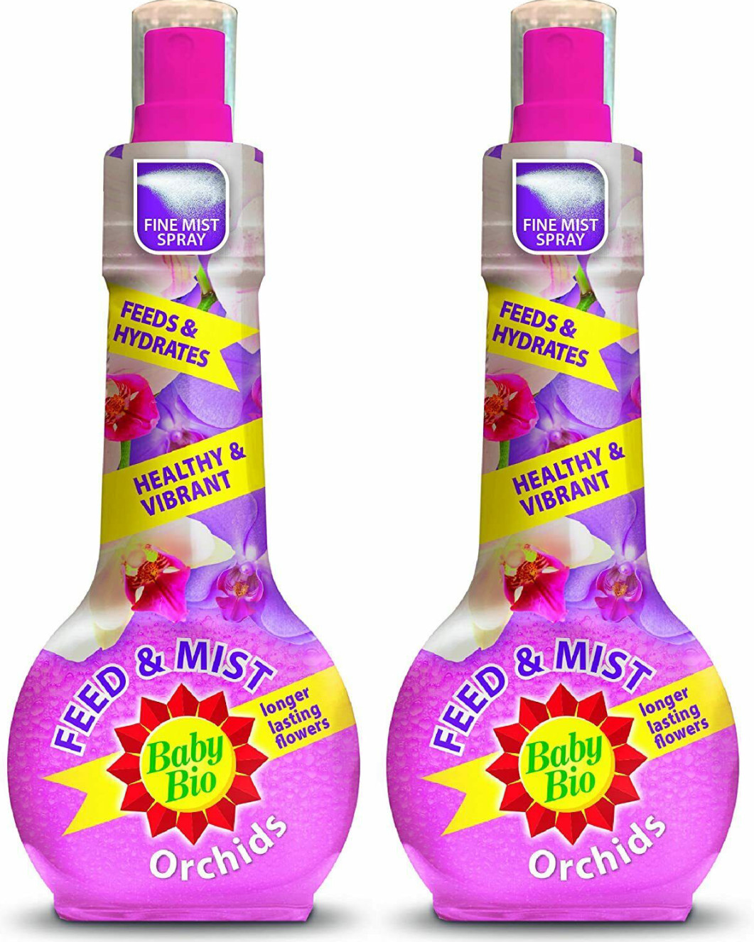2x Baby Bio Orchid Feed & Mist Spray Concentrated Food Feed Fertiliser 175ml