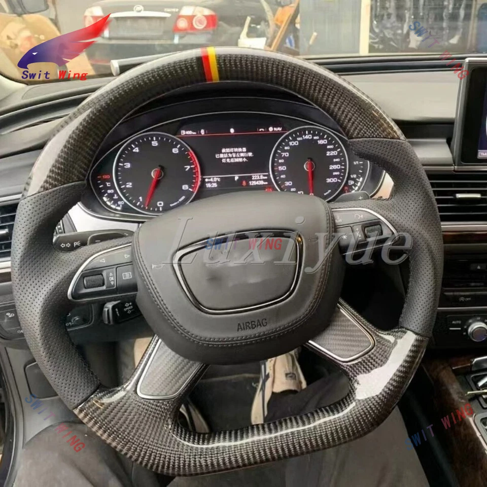 Рама рулевого колеса из настоящего углеродного волокна для Audi A6 A7 A8 Q7 2011-2017 - Изображение 2 из 4