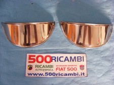 FIAT 500 F L R COPPIA PALPEBRE CROMATE PER CORNICI FARO PROIETTORE ANTERIORE