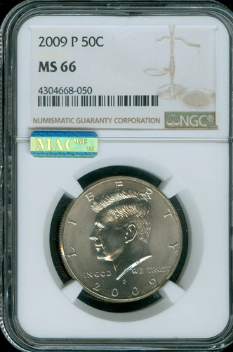 2009 P KENNEDY HALF DOLLAR NGC MS66 RARE  .