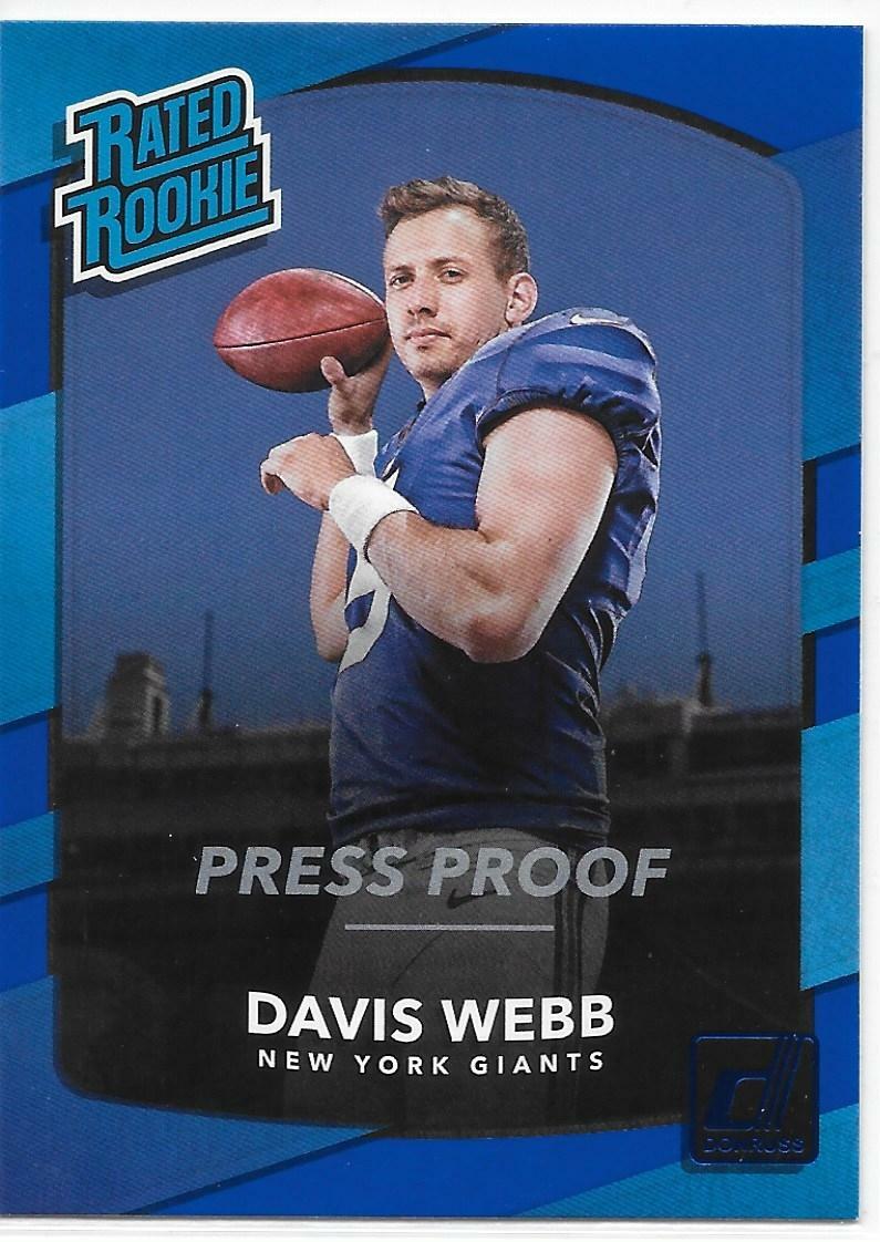 2017 Donruss Football Press Proofs Blue Davis Webb Rated Rookie Giants
