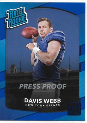 2017 Donruss Football Press Proofs Blue Davis Webb Rated Rookie Giants