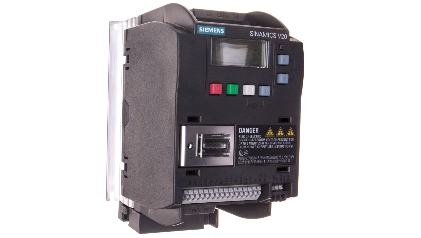Inverter Uwe = 400V, Uwy = 3x400V / 3.1A 1.1kW Sinamics V20 6SL3210-5BE21 /T2UK