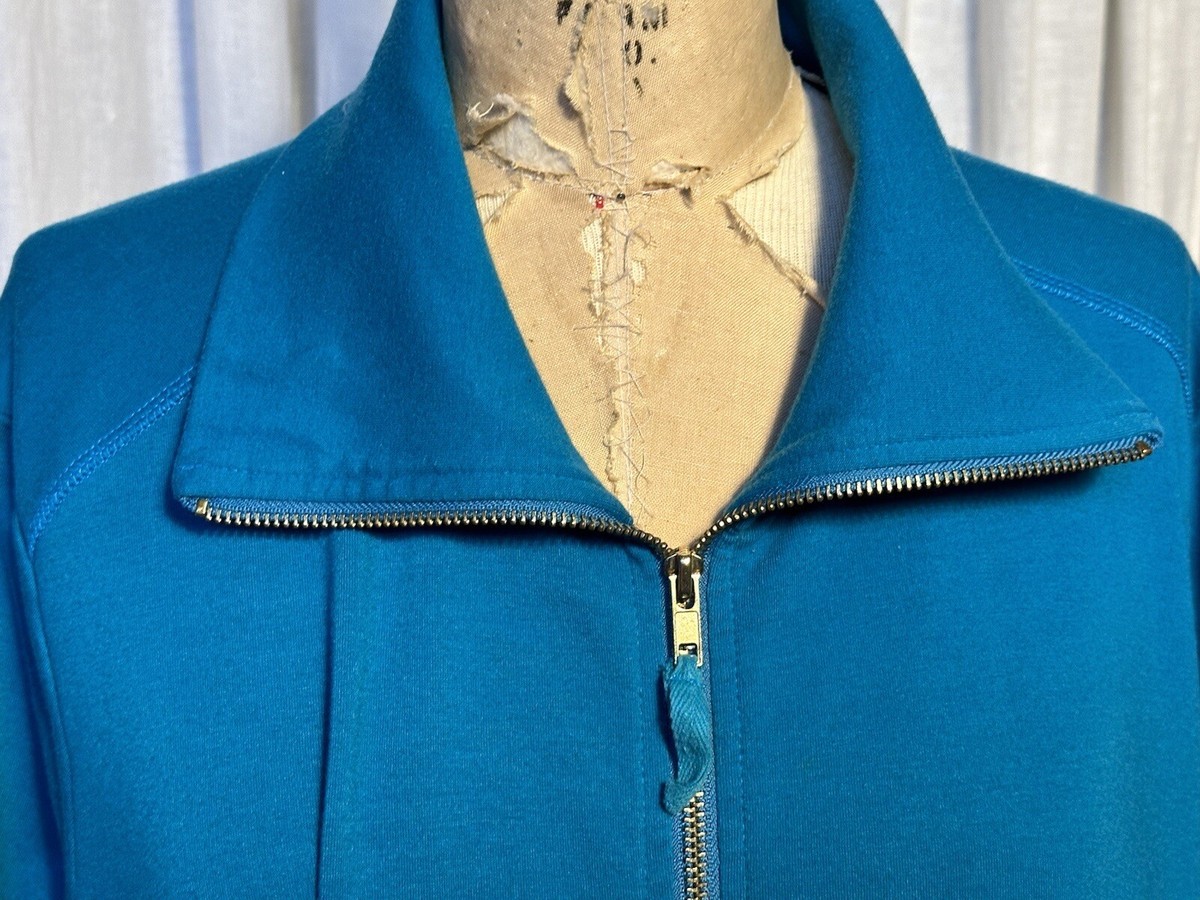 Monterey Bay Womens Teal Terri Knit Zip Front Cardigan Sz PL Pre