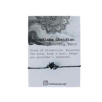 Snowflake Obsidian Gemstone Healing Band-Casual & Boho- Tie Closure- Men & Women