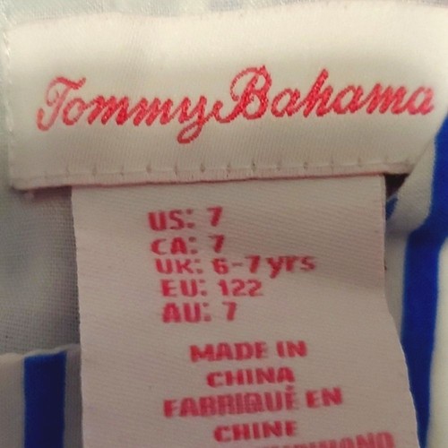 Tommy Bahama Blue & White Striped Mermaids Print Girls 7 Shift Mini Dress - Picture 7 of 10