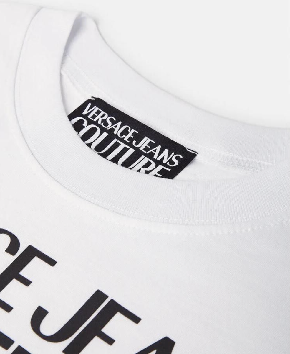 VERSACE JEANS COUTURE CREW NECK Logo Top Cotton T-shirt VERSACE JEANS COUTURE CREW NECK Logo Top Cotton T-shirt