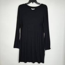 Bar III Womens XL Bodycon Long Sleeve Mini Dress Black Rayon Spandex Lined