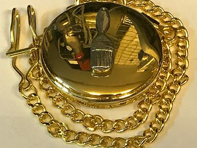 Pinsel TG47 Zinn auf goldener Taschenuhr Quarz Anhänger