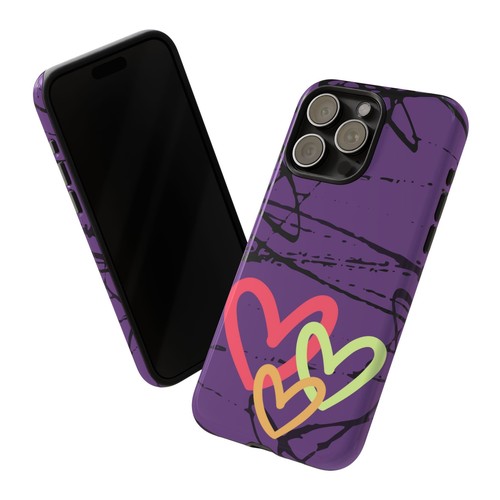 Hearts on Purple & Black Tough Handyhülle für iPhone, Samsung Galaxy, Goog Pixel - Bild 58 von 285