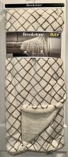 Brookstone NAP Plush Sherpa Reversible Throw Blanket Ivory Brown BRAND NEW