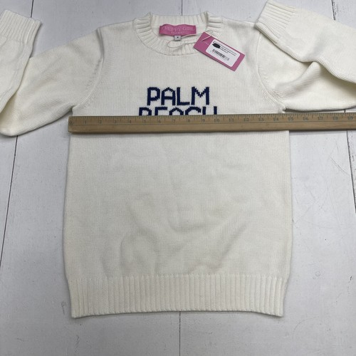 Preppy Girl Palm Beach Sweater White Navy Youth Girls 8 New Defect - Picture 6 of 8
