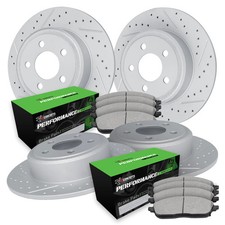 R1 Concepts Drilled & Slotted Brake Kit w Per...