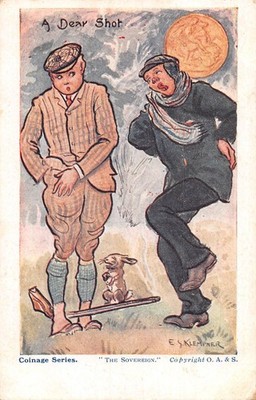 POSTKARTE COMIC MÜNZSERIE MOTORSPORT THEMA DER FÜNF-PFUND-SCHEIN