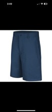 Red Kap Work Shorts Dura-Kap Plain Front Men's Industrial Uniform Waist 36 Navy