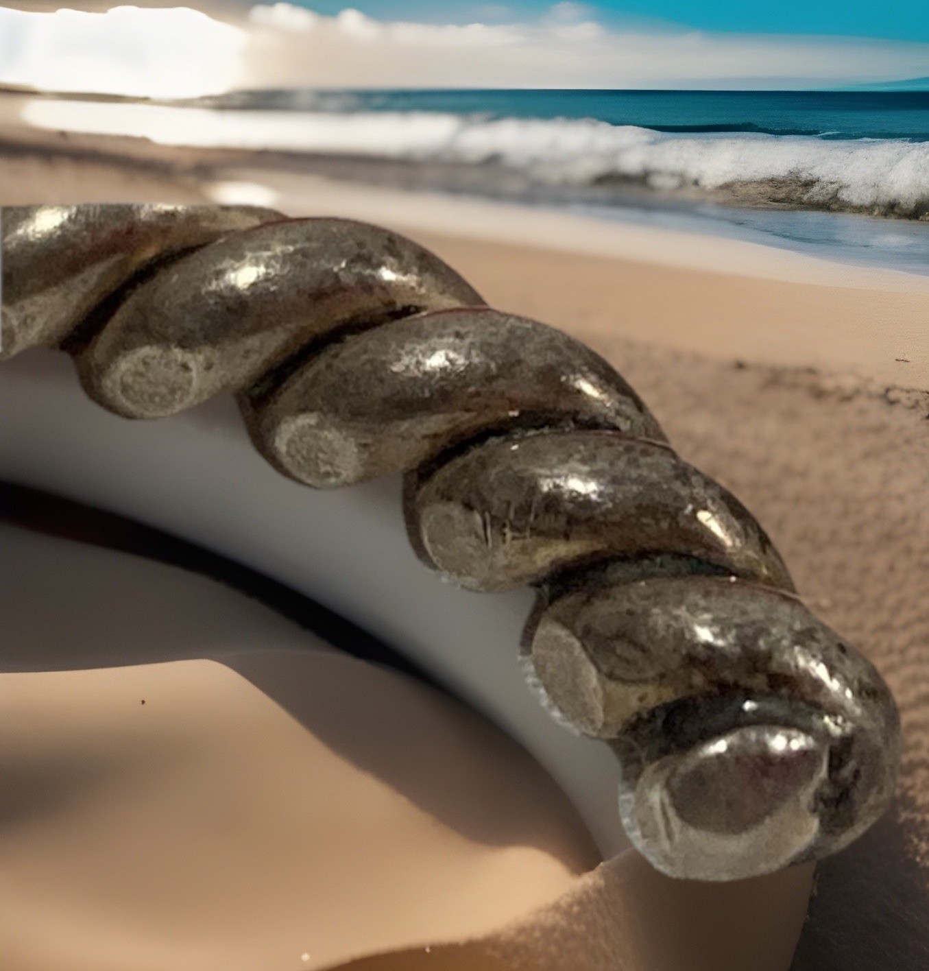 Ethnic Solid Silver Twisted rope Bangle Bracelet - image 2