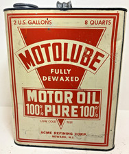 MOTOLUBE acme oil can 2 gallon 8 quart vintage