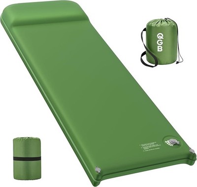 Memory Foam Sleeping Pad Foldable & Portable Self-Inflating Green 77.5''x 27.5''in