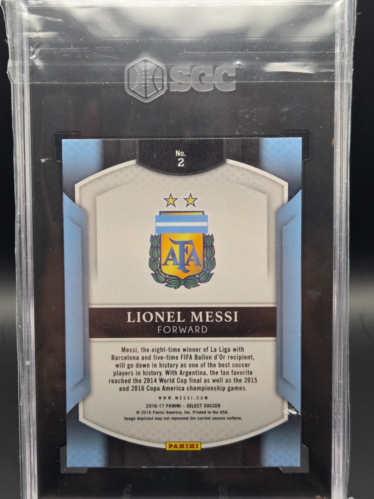SGC 10 GEM MINT Lionel MESSI 2016-2017 Panini Select Multi-Color Prizm #2 view 3