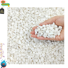 10 lbs White Pebbles for Indoor Plants, 3/8 Inch Decorative White Stones. Polish