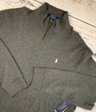 Polo Ralph Lauren XL Gray Men's Quarter Zip Pullover Sweater New