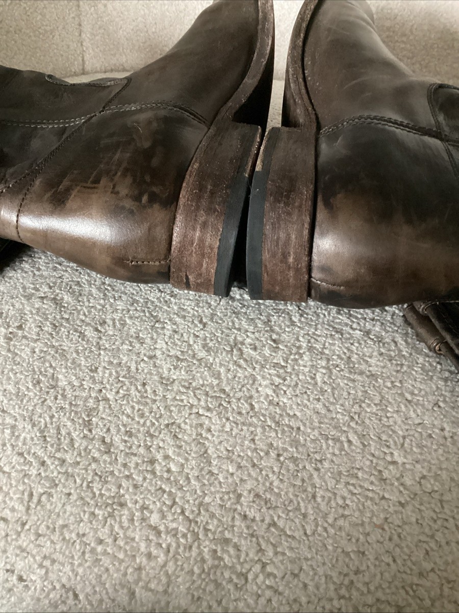 Frye Mellisa Button Tall Pull On Riding Boots Brown Leather 8.5B View 5