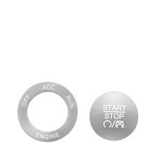 Car Push Start Button Cover, Aluminum Alloy Auto Engine Start Stop Push Silver