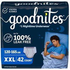 Goodnites Boys' Nighttime Underwear, Size XXL XX-Large, Multi-colored
