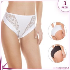 Slip donna vita alta Jadea 788 cotone e pizzo 3 pz