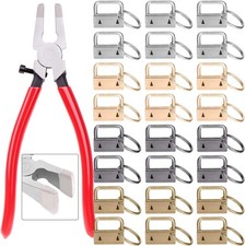 40pc Key Fob Hardware Set - 1 Inch Keychain Hardware with Pliers for Wristlet, L