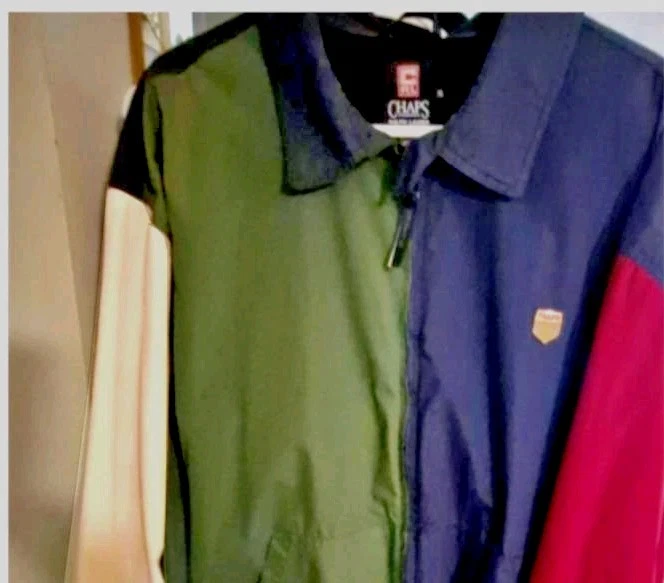 Cortavientos Ralph Lauren Vintage Chaps Para Hombre Hallazgo Raro, Cremallera Completa XL Azul, Rojo Foto 4 de 4