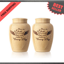 Small Bamboo Urns for Human Ashes Sets with Angel Wings Pattern Cremation