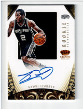 #319 auto KAWHI LEONARD rc 2012 13 PANINI CROWN ROYALE silhohettes 35/99  rookie
