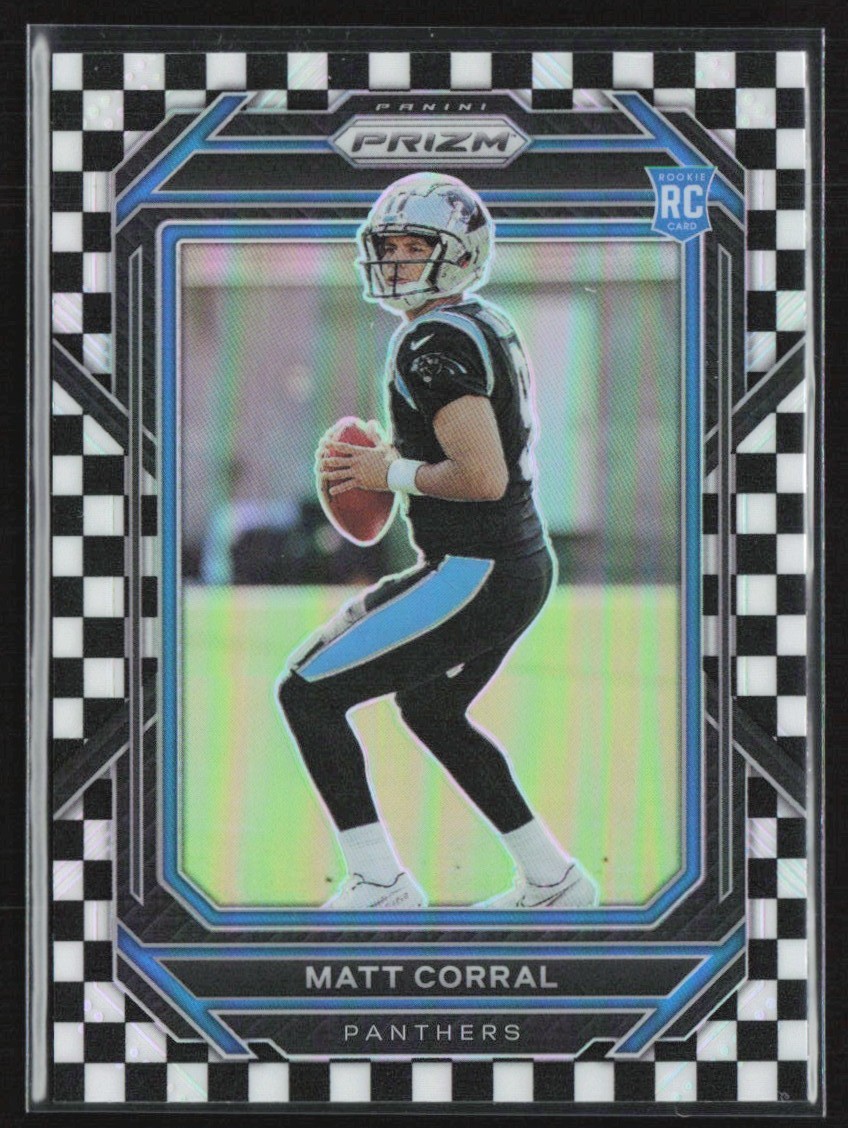 Matt Corral 2022 Panini Prizm Black & White Checker RC #304 Carolina Panthers